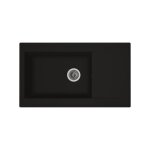 Stradour evier cuisine a encastrer 1 grand bac + 1 égouttoir einna - résine - 86 x 50 cm - noir Stradour evier cuisine a encastrer 1 grand bac + 1 égouttoir einna - résine - 86 x 50 cm - noir