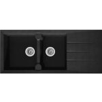 Stradour evier cuisine a encastrer 2 bacs + 1 egouttoir aloa - resine - 116 x 50 cm - noir Stradour evier cuisine a encastrer 2 bacs + 1 egouttoir aloa - resine - 116 x 50 cm - noir