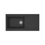 Stradour - evier a encastrer en rsine 1000 x 500 mm 1 grande cuve - noir lierra - fabrication franaise ...