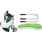 Stylo de golf de bureau avec 3 stylos bille et mini sac - ensemble en alliage znic avec base verte et ...