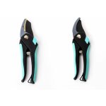 Suan - s�cateurs lame franche et lame enclume en acier lot de 2 vert et argent trendyflair