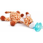 Sucette b�b� avec peluche - silicone sans bpa - doudou sucette t�tine (girafe)