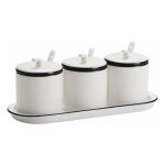Kueatily - sucre blanc en cramique bols pots  condments pots  pices assaisonnement box set avec ...