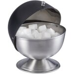 Sucrier, acier inoxydable, bote  sucre en morceaux avec couvercle, bonbons, hxd : 15, 5 x 14 cm, noir ...
