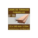 Sud bois - lame de terrasse cumaru kd 1er choix 21x145 lisse 2 faces 1. 55m