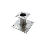 Pied de poteau fixe 150mm double platine galvanisé à chaud Pied de poteau fixe 150mm double platine galvanisé à chaud