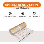 Sud rayonnement - plancher chauffant lectrique ignis 160 w / m pose sous carrelage - 4. 15 m