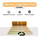 Sud rayonnement - plancher chauffant lectrique sur chape - 65 w / m : l 9, 10 m x l 0, 70 m - 540 w ...