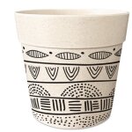 Cache pot bambou beige et noir 6 cm