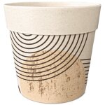 Cache - pot en bambou motif graphique 8 cm