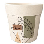 Cache - pot en bambou motif visage 8 cm