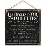 Sud trading - plaque � suspendre m�tallique r�gles des toilettes 20 cm