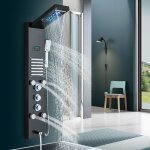 Colonne de douche hydromassante led 5 fonctions mode eau douche de pluie cascade pulvérisateur arrière ... Colonne de douche hydromassante led 5 fonctions mode eau douche de pluie cascade pulvérisateur arrière ...