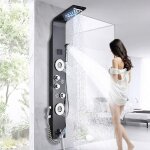 Colonne de douche hydromassante led 6 fonction systme de douche cascade de pluie douche  main sortie ...