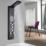 Colonne de douche led système de panneau de douche de murale multifonction avec et buse d'hydromassage ... Colonne de douche led système de panneau de douche de murale multifonction avec et buse d'hydromassage ...