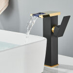 Suguword - lavabo cascade led robinet salle de bain monocommande robinet lavabo en laiton robinetterie ...