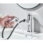 Suguword - mitigeur de lavabo avec douchette extractible, robinet salle de bains avec 2 modes d'coulement ...
