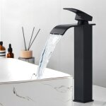 Suguword - robinet salle de bain design moderne de cascade robinet lavabo noir durable sup�rieure eau ...