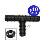 Lot de 10 t� arrosage goutte � goutte 16mm noir t� goutte � goutte pour tuyau d'irrigation 16 mm noir ...