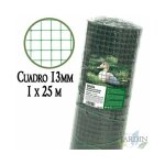 Suinga - grillage � poule 13mm 1x25 m. galvanis� maille carr� en plastique vert . cloture poulailler ...