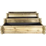 Suinga - jardini�re carr� bac � fleurs jardini�re bac � plantes bois impr�gn� 3 hauteurs 134x88x40 cm ...