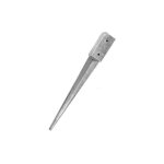 Piquet d'angrage carré métallique 9 x 9 cm, base de 90 cm, idéaux pour poteaux en bois, gris Piquet d'angrage carré métallique 9 x 9 cm, base de 90 cm, idéaux pour poteaux en bois, gris
