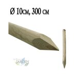Tuteur en bois 300 cm � 10 cm tuteurs avec pointe poteaux en bois piquets de fixation piquets de jardin ...