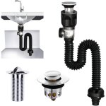 Suite gouttoir de bonde de lavabo, siphon lavabo, bonde de lavabo sans trop plein, extensible de 300 ...
