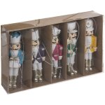 Sujet de nol lot de 5 casse - noisette multicolore en rsine - feeric christmas