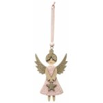 Sujet de noël ange héritage 12cm rose - paris prix Sujet de noël ange héritage 12cm rose - paris prix
