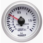 Manometre pression turbo - fond blanc - diametre 52mm