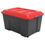 Malle  roulettes locker noir et rouge 135l, l. 78, 6 x l. 58. 5 x h. 45 cm - sundis