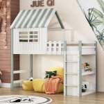 Lit mezzanine, lit mezzanine 1 place, lit mi hauteur, lit enfant 90x200, orme de lit avec tapis de sécurité ... Lit mezzanine, lit mezzanine 1 place, lit mi hauteur, lit enfant 90x200, orme de lit avec tapis de sécurité ...