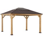 Sunjoy - pavillon de jardin bruri naturel 394 x 336 cm - naturel