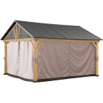 Sunjoy - rideau pour gazebo en c�dre - 336cm x 400cm