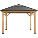 Sunjoy - pavillon de jardin pirin naturel 336 x cm