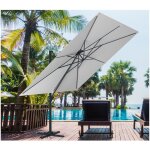 Imagin - parasol en aluminium  pied dport de 3 x 3 m ecru 3 m