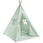 Sunny - alba tente tipi pour enfants en vert tente de jeu avec tapis pour l'int�rieur / chambre 120x120 ...