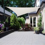 Sunny inch � - voile d'ombrage 5 x 5 m imperm�able 220g / m� haute densit� - tissu d�perlant - beige ...