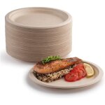 Sunxury - lot de 100 assiettes en carton super rigides 100 % biod�gradables et compostables respectueuses ...