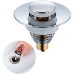 Sunxury - 34 - 38mm bouchon lavabo inox, bonde de lavabo anti - odeur universel pop up avec 2 silicone ...