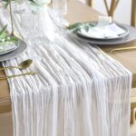 Sunxury - chemin de table en tamine pour dcoration de mariage, cheesecloth tablerunner decoration d'arche, ...