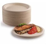 Sunxury - lot 100 assiettes en carton super rigides 100 % biod�gradables et compostables respectueuses ...