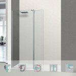 Pare douche fixe avec dflecteur gauche en verre scurit transparent p 6mm easy clean, l(73 + 32)105h195 ...