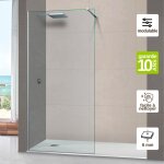 Superban - pare douche fixe en verre s�curit� transparent �p 6mm anti calcaire, l. 110h. 195 cm, profil� ...