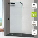 Superban - pare douche fixe en verre scurit transparent p 8mm anti calcaire, l. 100h. 195 cm, profil ...
