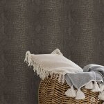 Papier peint intiss� peau de serpent marron ? dimensions 1005 x 52cm ? raccord 64cm ? application directe ...