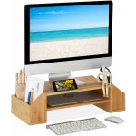 Support d'�cran en bambou, 4 tiroirs, r�hausseur d'�cran d'ordinateur / laptop, hxlxp : 16x57, 5x25 cm, ...