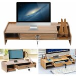 Support pour �cran multifonction avec tiroir en bois - pour ordinateur portable, haut - parleur, tv