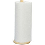 Relaxdays support essuie - tout vertical, bambou, distributeur pour cuisine, h x d: 28 x 11, 5 cm, drouleur, ...